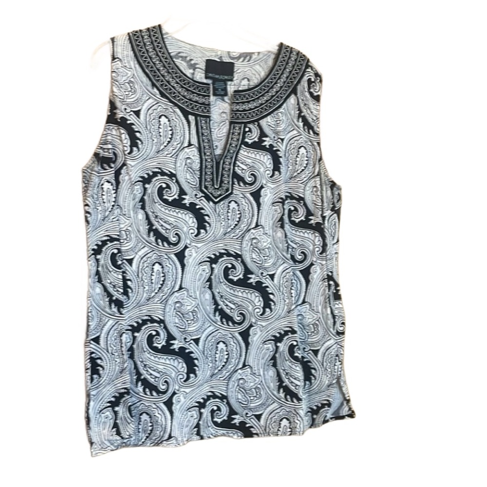 Cynthia Rowley black and white pattern tank size xl